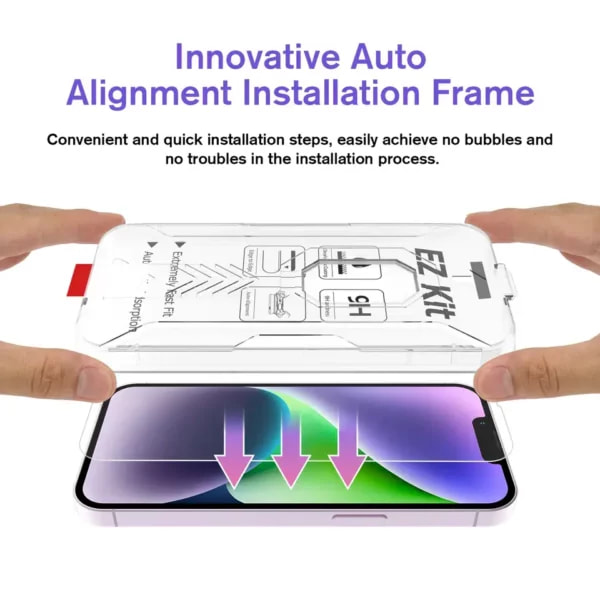 Easy Install iPhone 15 Plus Skärmskydd HD Härdat Glas transparent