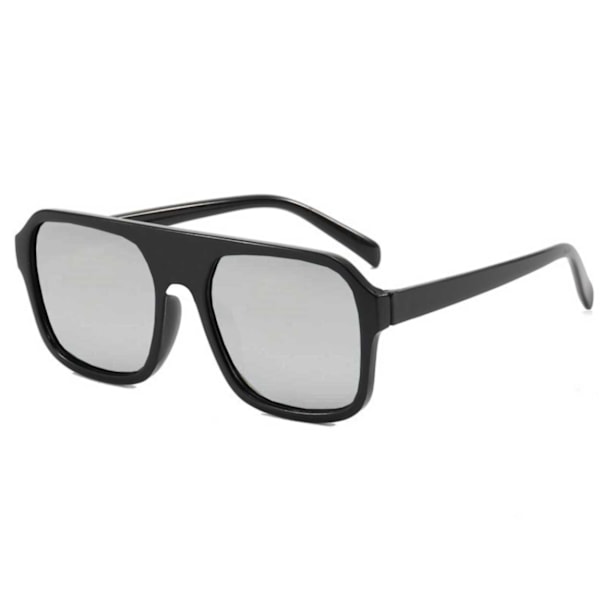 Moderne Pilot Aviator solbriller med sort stel spejllinser sort