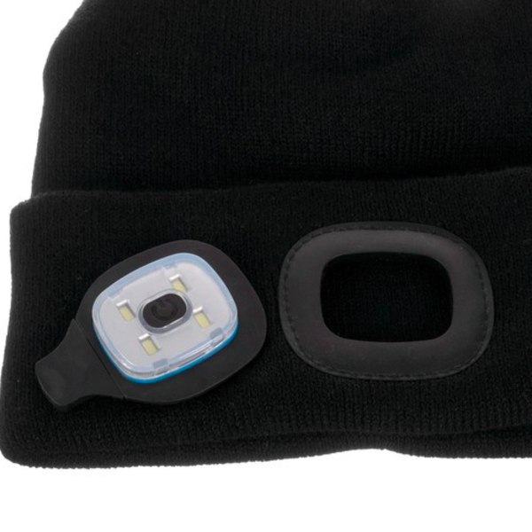 Hattu irrotettavalla mustalla LED-lampulla
