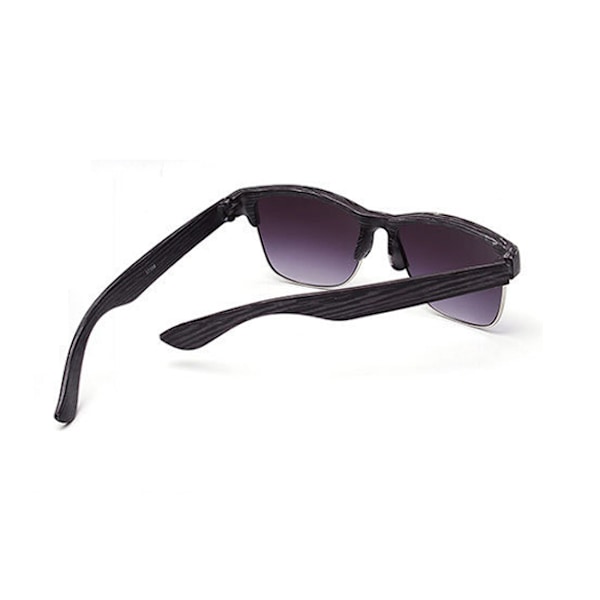Solbriller Clubmaster Black Wood Dark Glass + Senile String svart