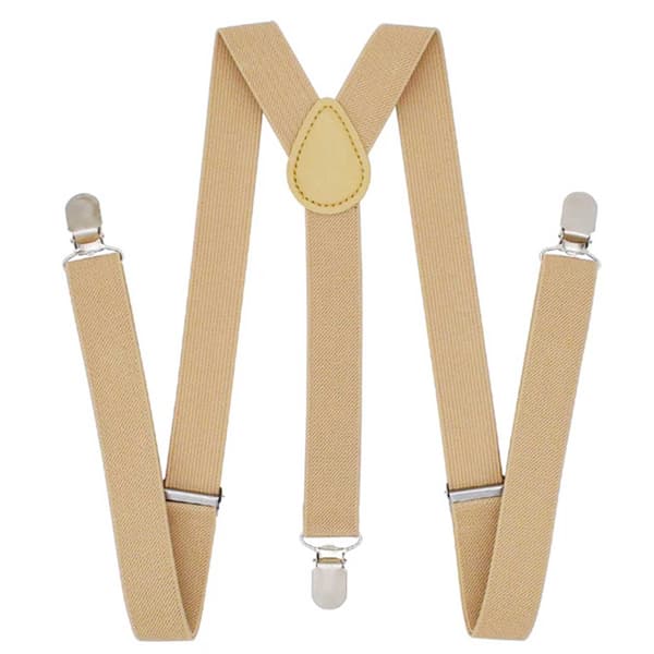 Smale beige seler med klemmer 2,5 cm beige