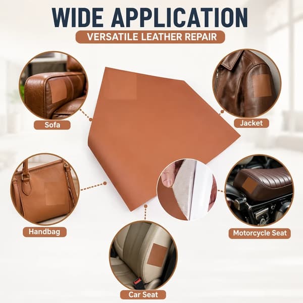 Självhäftande Lagningsläder 30 × 200 cm – Beige Konstläder för Soffa & Bilsäte Beige