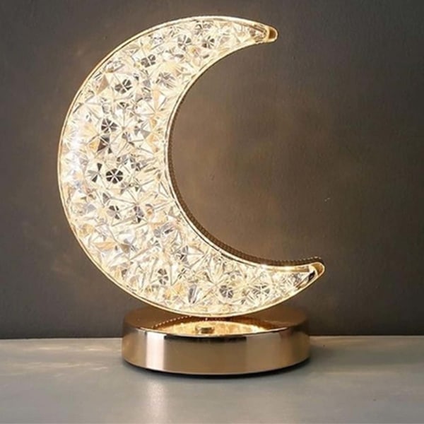 Ladattava pöytälamppu Crystal Moon LED RGB kulta