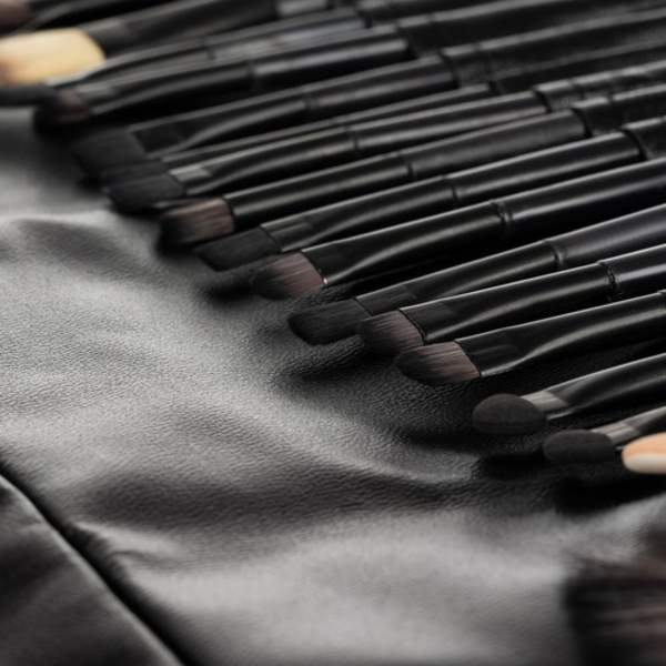 Professionelle makeup børster | Makeup børster Sæt med 24 dele sort