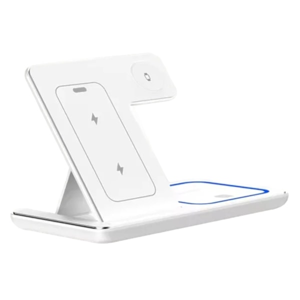 Trådlös Mobilladdare 3-i-1 Magsafe Ihopfällbar Vit vit
