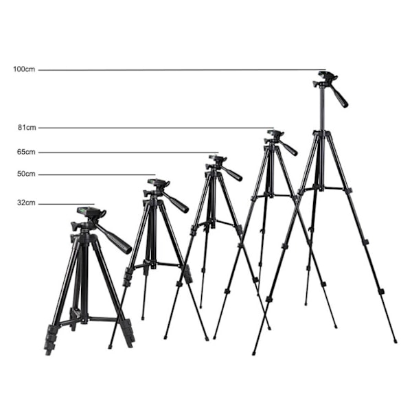 Tripod Kamerastativ med Fjärrkontroll för Mobil svart