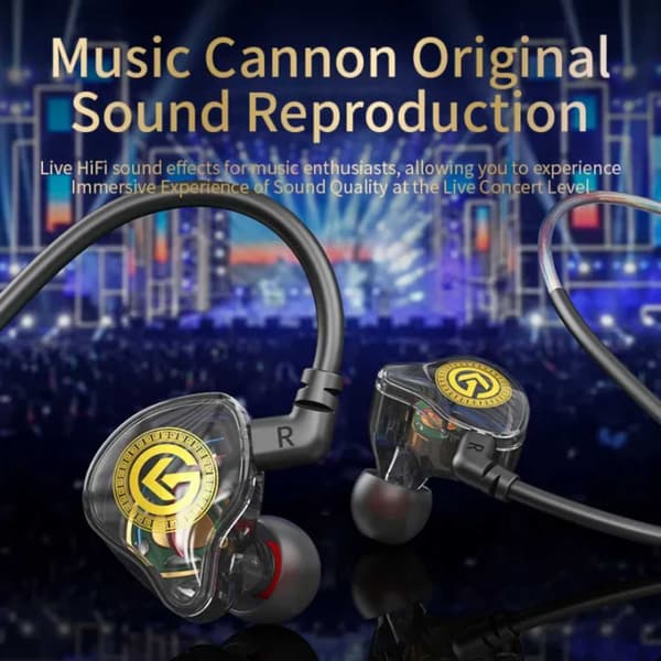 USB-C hodetelefonskjerm med kabel, mikrofon, DAC Dynamic Bass Black svart