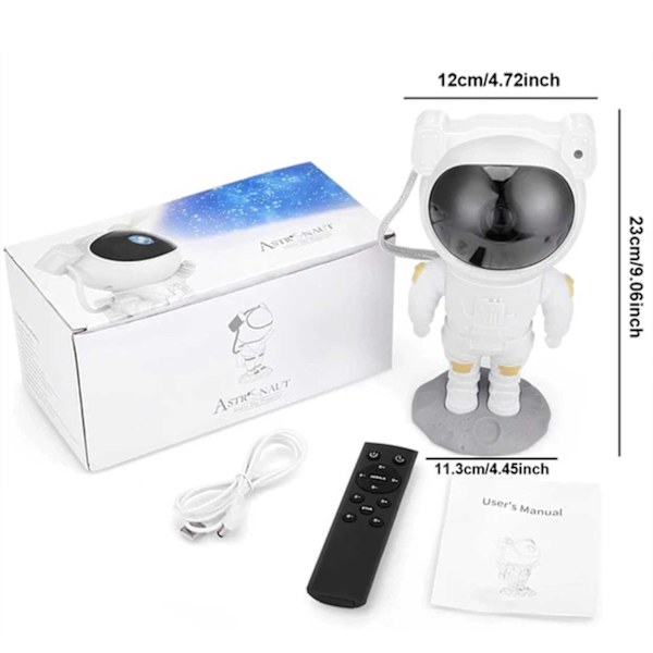 Galaxy Lamp - Nebula Star Projector med fjernbetjening hvid