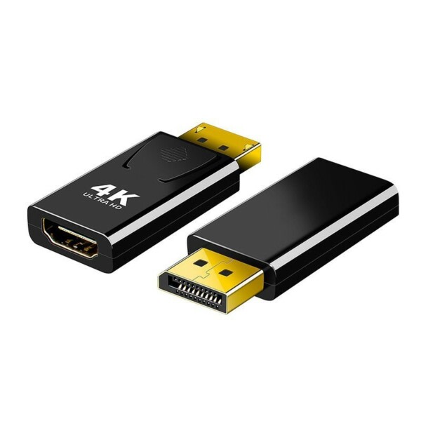 Näyttöportti DP-uros-HDMI-naarassovitin 4K musta