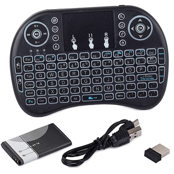 Trådløst minitastatur Touchpad 2,4Ghz til IP TV og mere sort