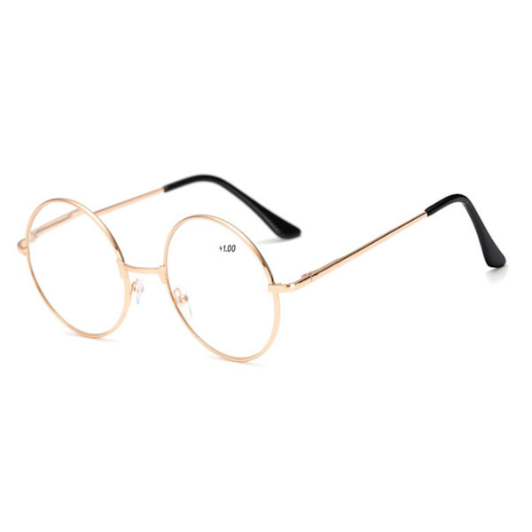 Retro Round Reading Glasses Gold Styrke 1.0 Briller guld