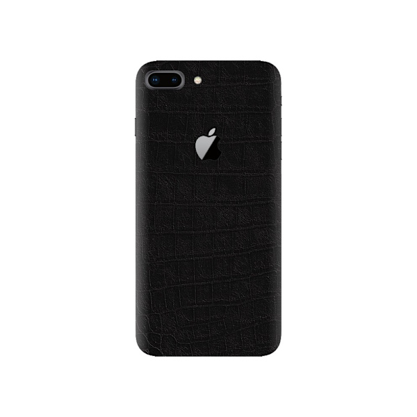 iPhone 7 8 Plus Crocodile Leather Protecting Plastic Skin Wrap Back svart