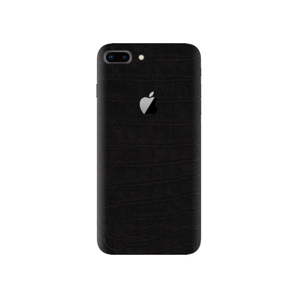 iPhone 7 8 Plus Krokodilskinn Skyddsplast Skin Wrap Baksida svart