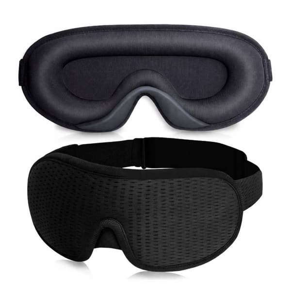 3D øyemaske for dvale – blackout øyemaske i memory foam for reise og søvn svart