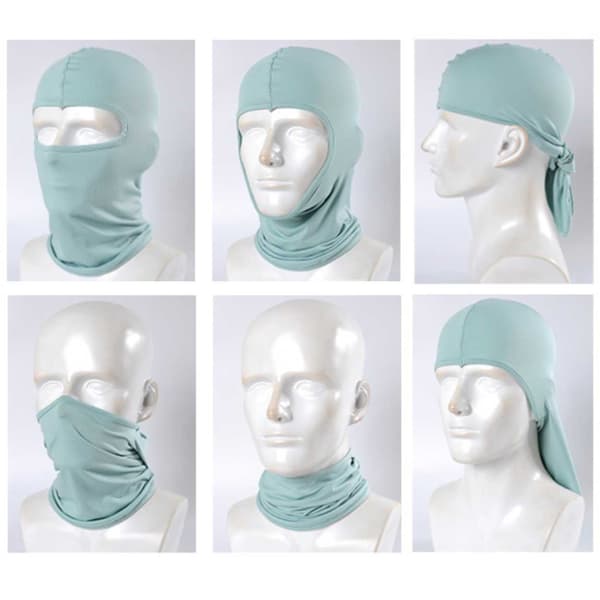 Ohut musta balaclava -hiihtomaskin ryöstöhattu 1 reikä Svart