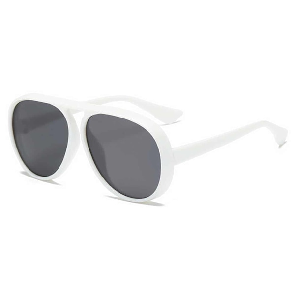 Solbriller pilot aviator hvid hvid