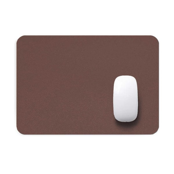 Mousepad mørk brun pu hud læder 21x26cm brun