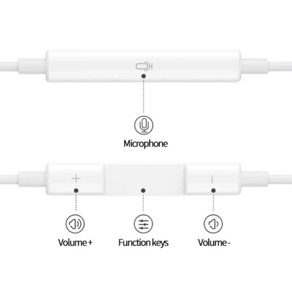 Universal USB-C hodetelefoner med kabel DAC Hvit hvit