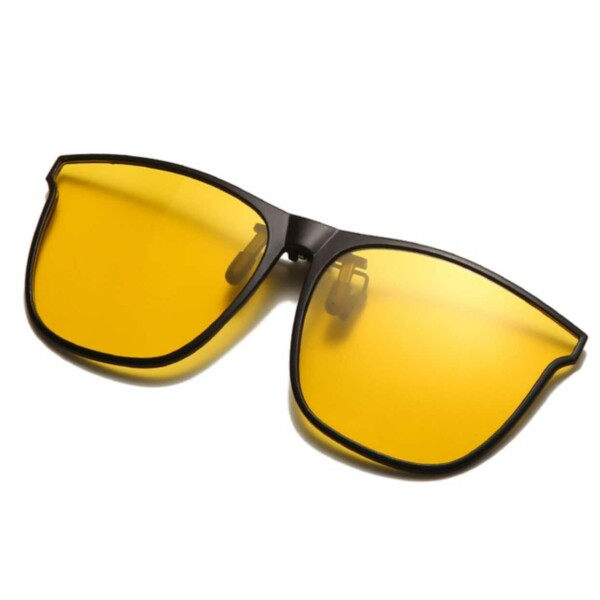 Clip -on -aurinkolasit - kiinnitetty olemassa oleviin laseihin - Nightvision keltainen keltainen