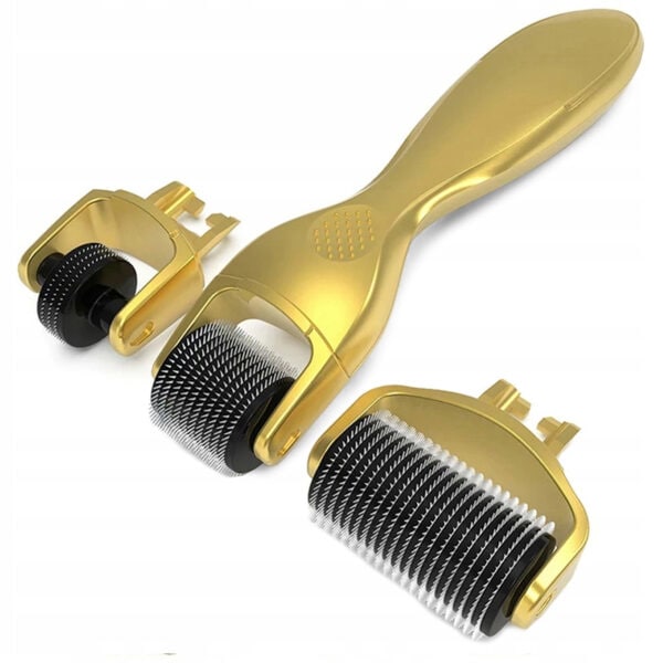 Dermaroller 3-i-1 sæt – Skinroller / Microneedling guld
