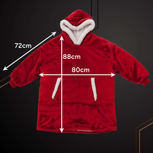 Oversize Fleece Sweatshirt Tæppe Rød rød one size