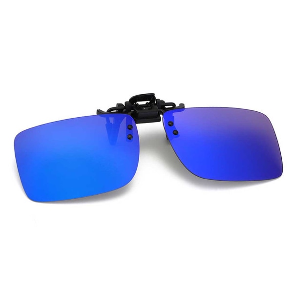 Clip-on solbriller mørkeblå spejlglas 40x58mm blå