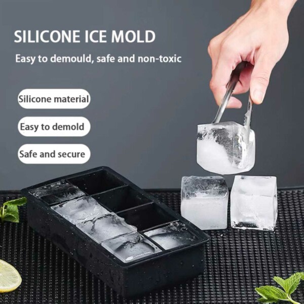 2-Pack Silikon Isform - 8 Stora Isbitar svart
