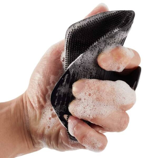 Exfolierande Silikon Duschborste för Män - Body Scrubber svart
