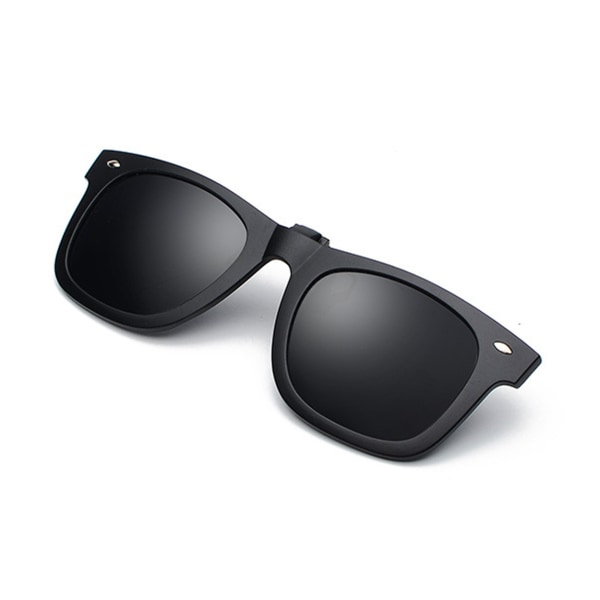 Clip-on Wayfarer Solglasögon Svart - Fäst på befintliga Glasögon svart
