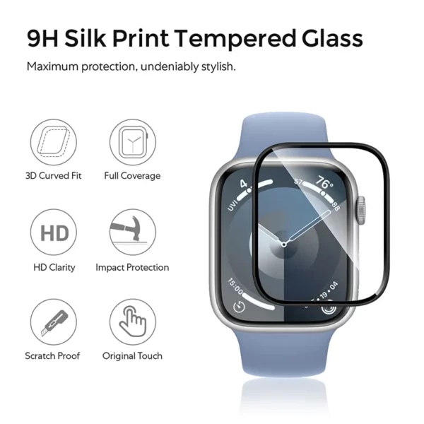 Apple Watch 41mm Heltäckande Skärmskydd Easy Install transparent