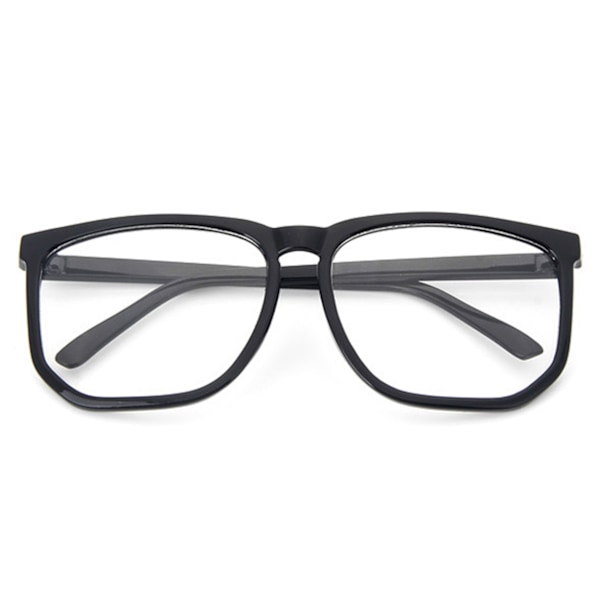 Sort store retro briller klart glas klart glas uden styrke sort