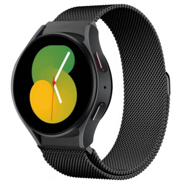 Galaxy Watch 4/5 Metallirannekoru 20 mm Milanese Mesh Black musta