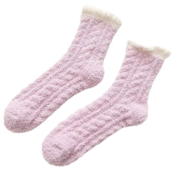 Furry -sukat - Pehmo kuuma fleece vaaleanpunainen vaaleanpunainen