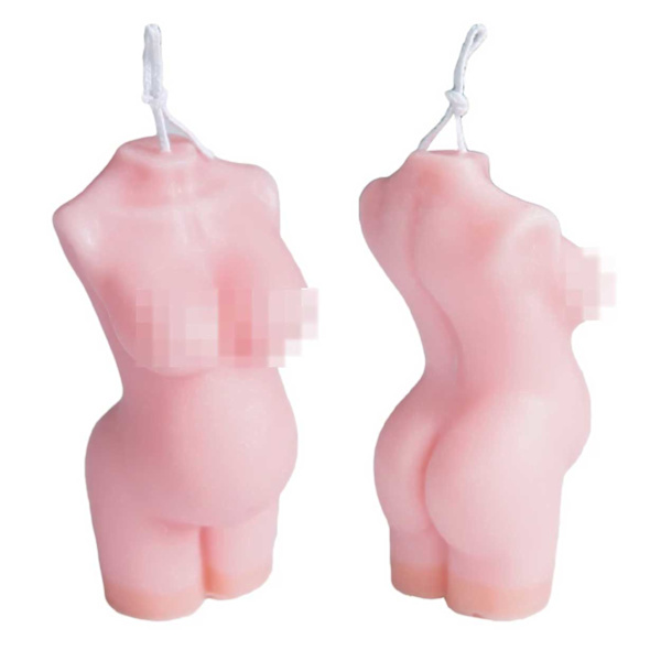 Lysform stearinlys gravid kvinne 3d 9cm hvit