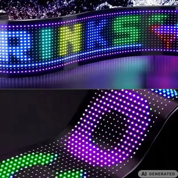 Fleksibelt LED-panel 16x64 for bilvinduet - Programmerbart skilt