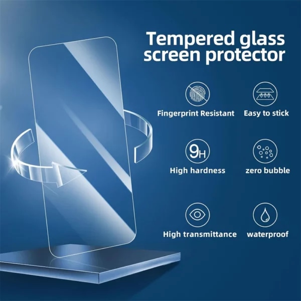 3-pack iPhone 15 Pro Max Comprehensive Screen Protector HD herdet glass gjennomsiktig