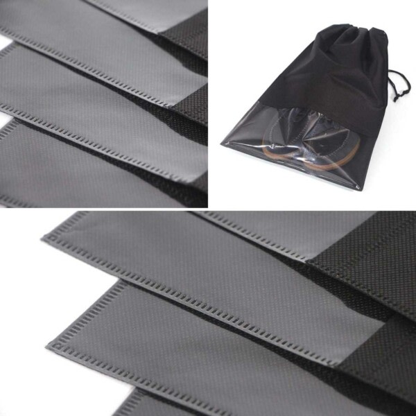2-Pack Skopåse med Fönster för Resa - Svart svart