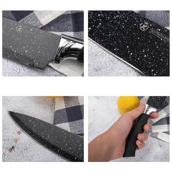 Kniv sæt 6-dele køkkenknive sort