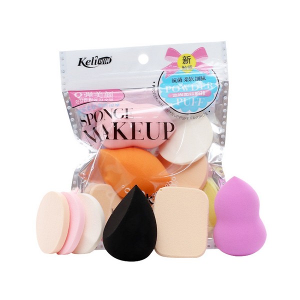 6-pack K-beauty Koreansk Sminksvamp Makeup Beauty Blender Puderpuff flerfärgad