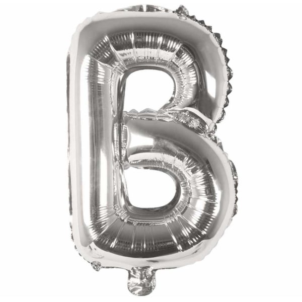 Bokstavsballong Silver 80cm Stor B