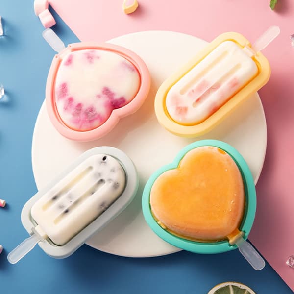 2 -Pack Ice Cream Shake Heart - Tee omat jäätelökepit kotona vaaleanpunainen