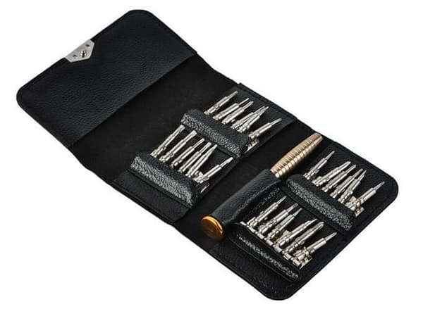 25-i-1 Precisionsmejselsats | Precisionsskruvmejselset silver