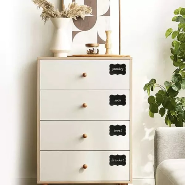 Stylusetiketter | Merking av krukker | 24 etiketter + penn svart