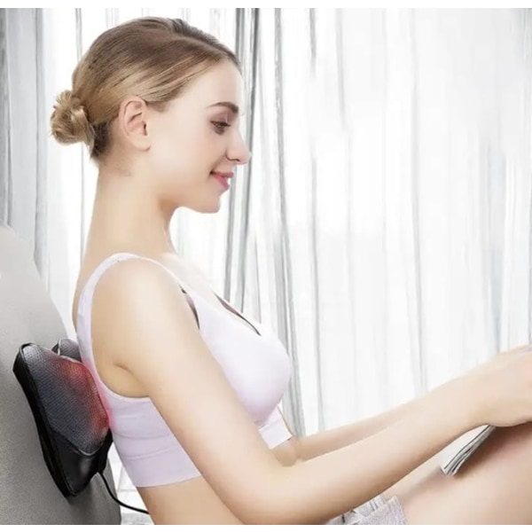 Massagekudde med Värme | Multifunktionell Massage för Nacke, Rygg, Axlar svart