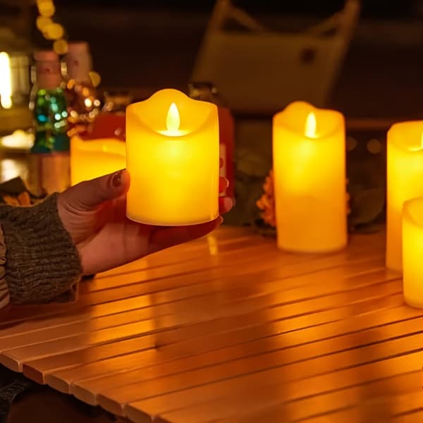 12-Pack Batteridrivna LED-Ljus med Flammande Låga 7cm