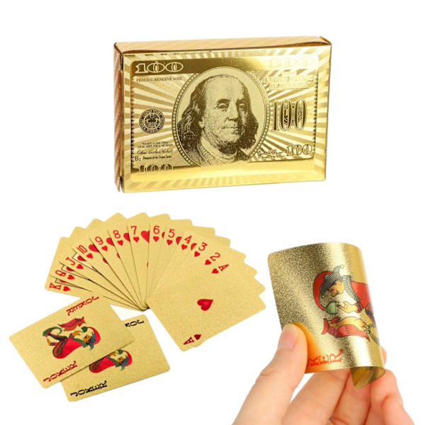 Gold -Plated Game Card Poker Card Game i gulldollar gull