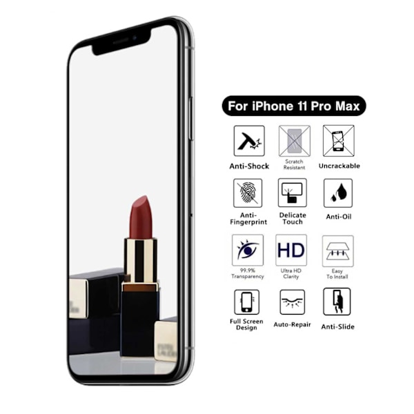 iPhone 11 Pro Max Heltäckande Spegel Mirror HD Skärmskydd transparent