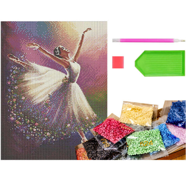 Timanttimaalaus DIY Timanttimaalaus Ballerina 30x40cm monivärinen