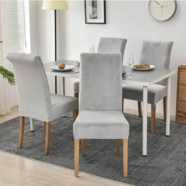 2 Universal stolebetræk Velvet Grey grå