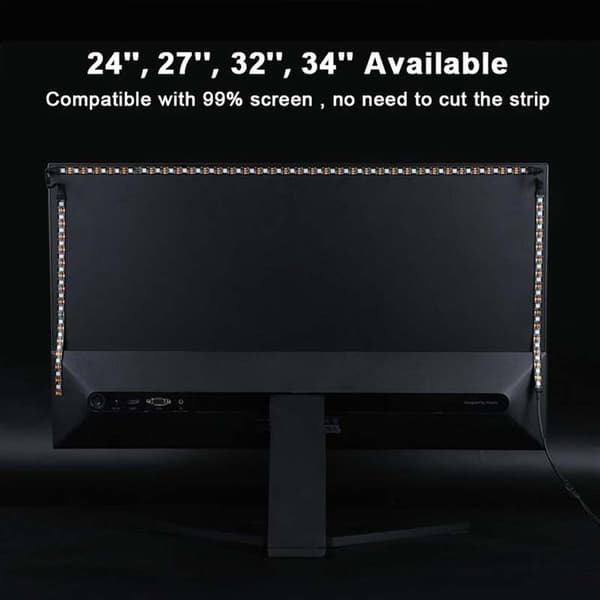 PC Sync RGBIC LED Strip til 32" Skærm – Ambilight, Gaming, USB